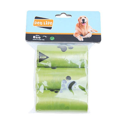 100% OGM-Free Renewable Cornstarch Dog Poop Bags Flat Top Leak Proof