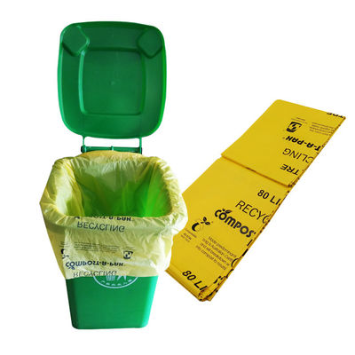 Fabbrica 100% biodegradabile Eco-friendly Sostenibile all'ingrosso Amido di mais Custom Flat Top Compostabile Sacchetti da spazzatura Accetta personalizza