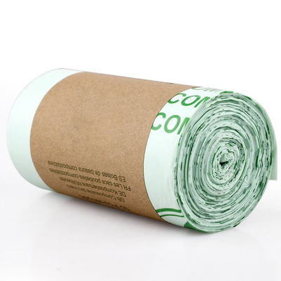 Fabbrica 100% biodegradabile Eco-friendly Sostenibile all'ingrosso Amido di mais Custom Flat Top Compostabile Sacchetti da spazzatura Accetta personalizza