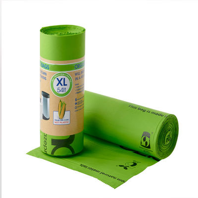 100% di amido di mais biodegradabile compostabile ingrosso di alta qualità sostenibile eco-compatibile sacchetto di rifiuti stampato su misura