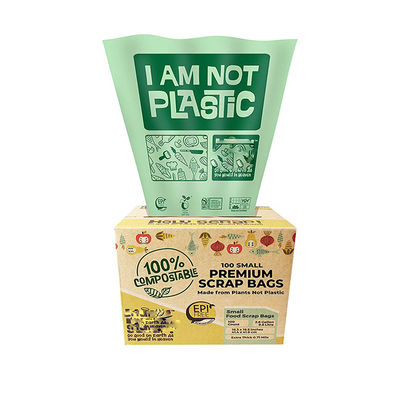 Ingrosso Sostenibile 100% Amido di mais biodegradabile Custom Printed High Kitchen Compostabile Scartone Liner Bag per rottami alimentari
