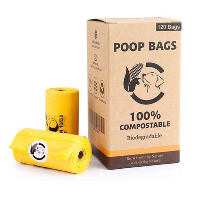 Ingrosso 100% compostabile Biodegradabile Dog Poop Bag Sustainable Packaging Bags Fornitore Cina OEM Disegno di logo personalizzato