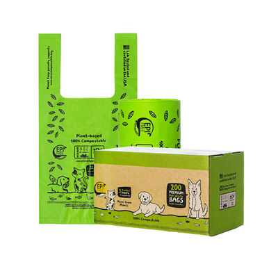 Buon prezzo Biodegradabile Compostabile Sacchetti di cacca per cani Eco-friendly Tie Handle Sacchetti di cacca in linea