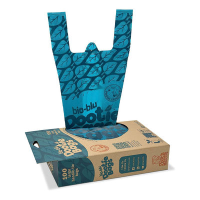 Buon prezzo Maniglia di cravatta ecologica compostabile Sacchetti di cacca per cani Dispenser Box Blocco confezionato in linea