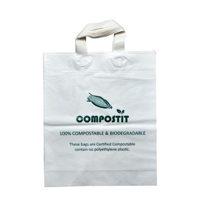 Buon prezzo Borse da shopping compostabili riutilizzabili stampate su misura con maniglia a loop morbido in linea