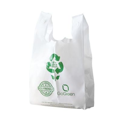 Buon prezzo 100% compostabile Amido di mais sostenibile Eco-friendly Frutta fresca ortaggi Imballaggio T-shirt in plastica biodegradabile in linea