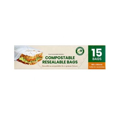 Buon prezzo Home Compostabile Risalabile 100% Biodegradabile Sostenibile Amido di mais Sandwich Frutta secca Sacchetti a cerniera per imballaggi alimentari in linea