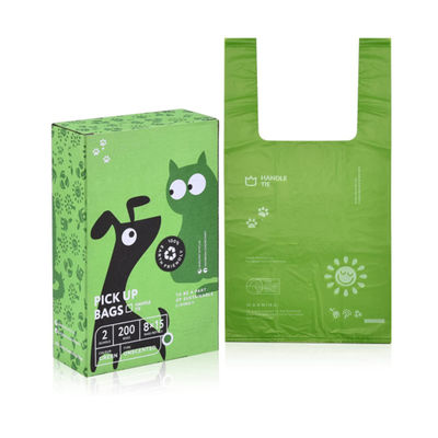 Buon prezzo sacchetti di rifiuti per cani certificati compostabili con maniglie facili da legare in linea